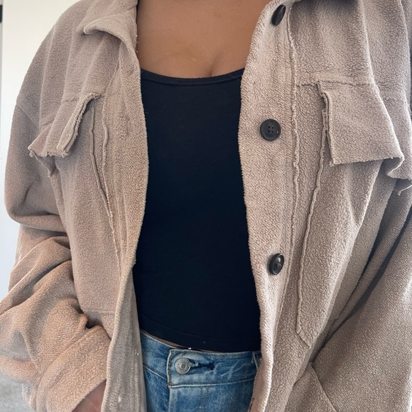 Reverse Fleece Drop-Sleeve Jacket - Picture 2 of 7